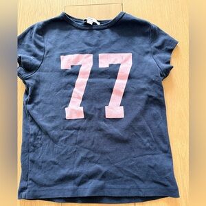 Navy Blue T Shirt with Pink Number Design